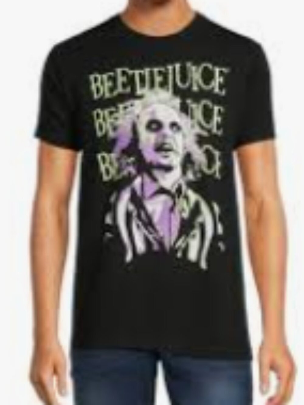 Beetlejuice Graphic T-Shirt Size Large (42-44)   BLACK EUC